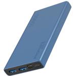 Promate BOLT-10.BL  10000mAh Smart Charging     Power Bank with Dual USB Output. USB-C & Micro-USB Inputs. Compatible with All Smart Phones & Tablets. Automatic Voltage Regulation. Blue Colour.