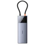 Baseus Metal Gleam Series II 10-in-1 USB Hub - Space Grey USB-C to 1 HDMI 4K60Hz + 1 USB-A (10Gbps) +1 USB-C (10Gbps) +2 USB-A (480Mbps) +1 RJ45+1 SD / TF +1 USB-C (PD) +1 3.5mm