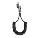 Baseus Fish-Eye CATSR-01 2A USB-A to USB-C Cable - 1m - Black Spring Design - Fast Charging