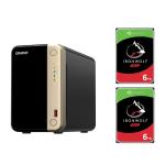 QNAP TS-264 2-Bay NAS With 2x 6TB NAS HDD Bundle