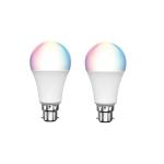 Brilliant Smart WiFi LED RGB B22, (2 packs) Smart Light Bulb 800 Lumens, 9W, Dimmable, Bio-Rhythm Lighting Via BrilliantSmart App Remote Control Enabled 220 degrees Beam Angle