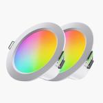 Nanoleaf Essentials Matter WiFi LED RGB Smart 3.5" Downlight (2 Pack) for Cutout: 90mm Max Lumens 900lm, RGB, Colour adjustable and Dimmable Remote Control Enabled