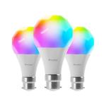 Nanoleaf Essentials WiFi LED RGB Smart Light Bulb , B22 ,(3 Pack) maximum luminous flux of 1100lm, 9W RGB , Colour adjustable and Dimmable Remote Control Enabled