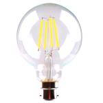 SAL LED LAMP SPHERE DECO 6W W Clear Dim 750 Lumens 240VAC 80CRI Filament 138mm L x95mm Dia B22 Sunny Australia Lighting LED Lamp