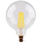 SAL LED LAMP SPHERICAL 8W NW B22 Clear Dim 1000 Lumens 240VAC 80CRI Filament 173mmL x125mm Dia CLEAR Sunny Australia Lighting LED Lamp