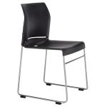 BURO ENVY STACKING CHAIR BLACK REFLECTICE  SILVER - Minimum order Qty = 4