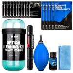 VSGO DKL-15 Travel Edition DSL Camera Lens Cleaning Kits (Blue) Lens Cleaner, Lens Pen, Microfiber Lens Cleaning Cloth, Air Blower, Wet Wipe, Suede Screen Cloth and Waterproof Bottle Container