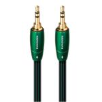 AUDIOQUEST EVERG03M  Evergreen 3M 3.5mm M to 3.5mm M. Solid Long Grain Copper. GoldPlated/coldweldedtermination Foamed-Polyethylene dielectric Metal layer noise dissipation Jacket - green - black braid
