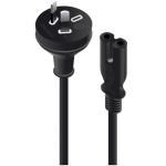 Alogic MF-AUS2PC7-02 Power Cable 2 Pin Male Wall to IEC C7 Female figure-8 2m - Black