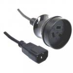 Dynamix C-POWERUPS-2 10A 3 Pin Socket to IEC C14 Power Cord - 2m - Black SAA Approved - For Powering Device from UPS IEC Connectors