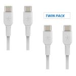 Belkin BoostCharge USB-C Cable - 1m - White - (2 Pack)