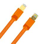 Cruxtec Cat8 Ethernet Cable - 0.3m - Orange -  40Gb / SFTP Triple Shielding - Gold-Plated RJ45 Connectors