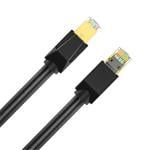 Cruxtec Cat8 Ethernet Cable - 5m - Black -  40Gb / SFTP Triple Shielding - Gold-Plated RJ45 Connectors