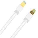 Cruxtec Cat8 Ethernet Cable - 1m - White -  40Gb / SFTP Triple Shielding - Gold-Plated RJ45 Connectors