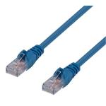 Dynamix 2m Cat6 Blue UTP Patch Lead (T568A Specification) 250MHz 24AWG Slimline Snagless Moulding.RJ45 Unshielded Connector with 50µ Inch Gold Plate.