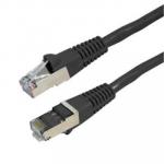 Dynamix PLK-AUGS-20  20m Cat6A S/FTP Black Slimline Shielded 10G Patch Lead. 26AWG (Cat6 Augmented) 500MHz with Gold Plate Connectors.