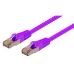 Dynamix PLP-AUGS-PP Cat6A RJ45 Patch Lead - 30cm - Purple S/FTP - Shielded - 10G - 26AWG - 500MHz - Slimline - Gold Plated
