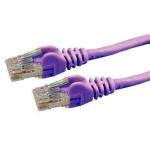 Dynamix PLP-C6A-TQ Cat6 RJ45 Patch Lead - 75cm - Purple UTP - T568A - 250MHz - Slimline - Snagless - Gold Plated