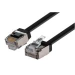 Dynamix PLSSK-C6A-1 Cat6A RJ45 Patch Lead - 1m - Black S/FTP - Shielded - 10G - 34AWG - Ultra-Slim - Gold Plated - PoE 802.3af