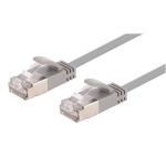 Dynamix PLSSGY-C6A-0.5 Cat6A RJ45 Patch Lead - 50cm - Grey S/FTP - Shielded - 10G - 34AWG - Ultra-Slim - Gold Plated - PoE 802.3af