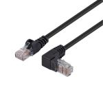 Dynamix PLKRA-C6-1 Cat6 RJ45 Patch Lead - 1m - Black UTP - T568A - 250MHz - Right Angled - Gold Plated