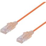 Dynamix Cat6A 10G Ultra-Slim Patch Lead - 2m - Orange 30AWG - RJ45 Unshielded Gold Plated Connectors - Supports PoE IEEE 802.3af (15.4W)