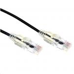 Dynamix PLSK-C6-1.25 Cat6A RJ45 Patch Lead - 1.25m - Black UTP - 10G - 30AWG - Ultra-Slim - Gold Plated - PoE 802.3af
