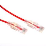 Dynamix PLSR-C6-2.5 Cat6A RJ45 Patch Lead - 2.5m - Red UTP - 10G - 30AWG - Ultra-Slim - Gold Plated - PoE 802.3af