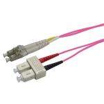 Dynamix FL-LCSCOM4-5 OM4 LC to SC Fibre Lead - 5m - Raspberry Pink 50 Micron - Duplex - Multimode