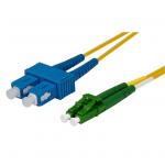 Dynamix FSM-LCASC-2 OS1 LC APC to SC Fibre Lead - 2m - Yellow 9 Micron - Duplex - Singlemode - G657A1 Bend Insensitive - LSZH Jacket