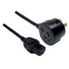 Dynamix C-POWERCT12 10A 3 Pin Tapon Plug to IEC C13 Power Cord - 1.2m - Black SAA Approved Dynamix C-POWERCT12 10A 3 Pin Tapon Plug to IEC C13 Power Cord - 1.2m - Black SAA Approved