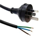 Dynamix C-PB3C15-2 2M 3 Pin Plug to Bare End, 3 Core   1.5mm Cable, Black Colour SAA Approved