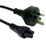 Dynamix C-POWERNC1 1M 3pin to Clover Shaped Female Connector 7.5A - SAA Approved Power Cord - AU/NZ
