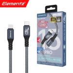 elementz N15-Pro USB4 - 240W USB-C Cable - 1.2m - Navy 8K 60Hz - 40Gbps