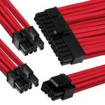 GGPC Gaming PC Braided Extension Cable Kit, (Red, 40cm) Includes 1 x 20+4 Pin, 2 x 6+2 Pin, 1 x 4+4 Pin Cables