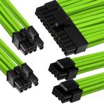 GGPC Gaming PC Updated Version Braided Cable Kit Pack, (Green, 40cm), Set of 5 Cables. Includes 1 x 20+4 Pin, 2 x 6+2 Pin, 2 x 4+4 Pin Extension Cables