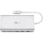 Goobay 49850 USB-C Multiport Adapter - Silver HDMI + 2x USB3.0 + CR + C + RJ45 + VGA