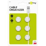 Goobay 70364 Cable Management Clip - White - 6 Piece Set 2 Slots - Mini