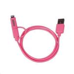 Laser IR-M9PUC1PNK Pink Apple MFI certified  Lightning and Micro USB - Pink for iphone5x/6x /iPadAir/iPad Mini