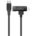Momax 60W USB-C to Lightning / USB-C Cable - 1.5m - Black MFi Certified - Durable Premium Braided Nylon - Translucent Design - 2-in-1 Switch