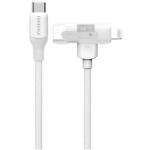 Momax 60W USB-C to Lightning / USB-C Cable - 1.5m - White MFi Certified - Durable Premium Braided Nylon - Translucent Design - 2-in-1 Switch