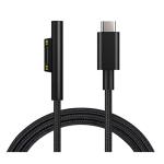 Surface Connect to USB-C Cable - 1.8m - Black 15V/3A PD Charging - Braided Nylon - Surface Pro 7/6/5/4/3 / Go 2/1 / Laptop 3/2/1 / Book 1