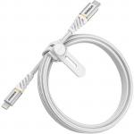 OtterBox 1M Premium USB-C to Lightning - Cloud White, Ultra-rugged & Super Fast Charge Cable tough, Braided nylon, Premium construction with an anodized aluminum finish,Supports USB Power Delivery fast charging technology