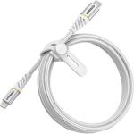 OtterBox 2M Premium USB-C to Lightning - Cloud Dust White, Ultra-rugged & Super Fast Charge Cable tough, Braided nylon, Premium construction with an anodized aluminum finish,Supports USB Power Delivery fast charging technology