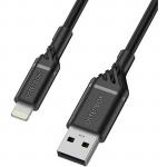 OtterBox 1M Lightning to USB-A Cable - Black, Durable, Trusted and built to last, Flexible exterior cord coating