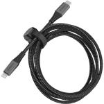 OtterBox 60W USB-C to Lightning Cable - 2m - Black Premium - MFi Approved - Braided Nylon - Anodized Aluminum - Magnetic Cable Management