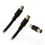 PUDNEY P3102 Coaxial Coaxial Cable - 2m - Black Female Adaptor - PVC