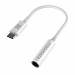 Promate AUXLINK-C.WHT Digital to Analog Converter USB-C to 3.5mm Adapter - 12cm - White Music & Calls Support