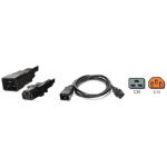 RackPower CM2CC200-21 16A - 10A C13 C20 to C13 Cable - 2m - Black AU/NZ SAA Approved - 1.5mm2 - PVC