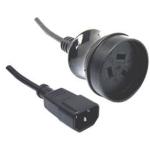 RackPower CM0CN150 10A C14 to 3-Pin Socket Cable - 1.5m - Black 0.75mm2 - PVC